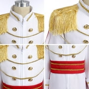 IBTOM CASTLE Boys Prince Charming Costume Halloween Cosplay Dress up Birthday Party Medieval Royal Prince Outfits for Toddler Child 4-5 Years Red 7pcs