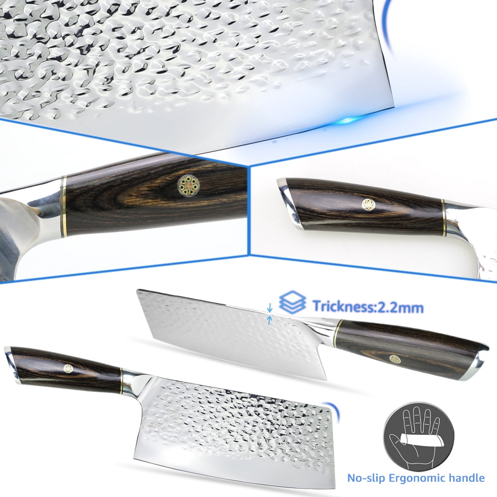 MYVIT 7-inch Meat Cleaver Knife, Heavy Duty Chef Butcher Knife