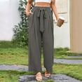 thumbnail image 4 of TYGHBN Casual Women's Pants Wide Leg Style with Tie Feature for Everyday Comfort and Versatile Wear All Year Round Business Casual Women Pants plus Size Casual Pants Women with Pockets Women Pants, 4 of 5