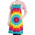 thumbnail image 5 of Rainbow Tie Dye Circular Pattern Apron-Garden Aprons for Women with Pockets-Cotton Linen Waterproof Kitchen Cooking Gardening Aprons Adjustable for Kitchen,Cooking,BBQ and Salon 33x27 Inch, 5 of 7