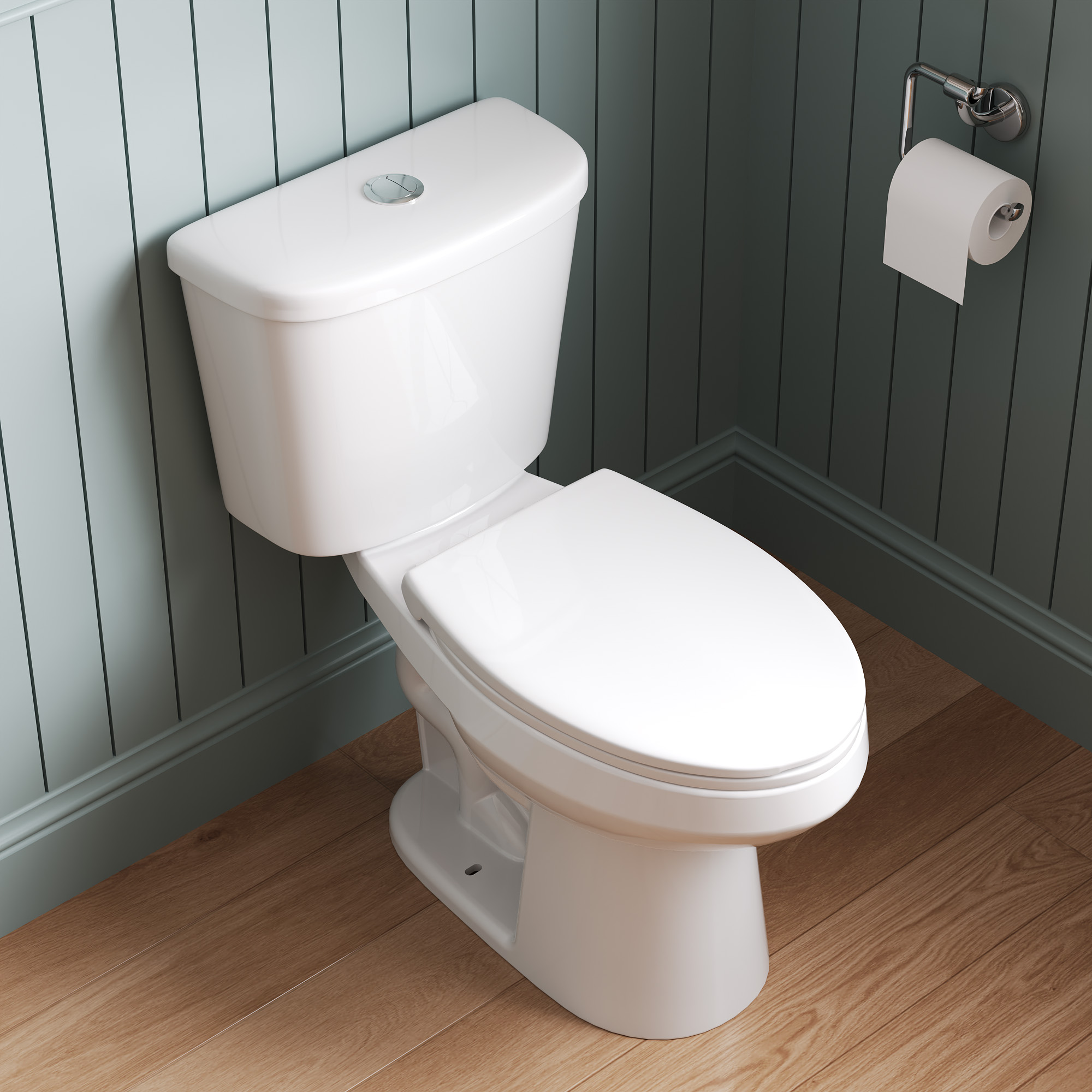 2-Piece 0.8/1.28 GPF Dual flush Elongated ADA Seat Height Toilet in White Map Flush 1000 g, Quiet-Close Seat Included