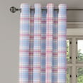 thumbnail image 2 of Ambesonne Pastel Grommet Curtain, Vintage Plaid Pattern, 50" x 96", Fuchsia Salmon Pale Blue, 2 of 6