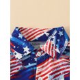thumbnail image 4 of Wassery Independence Day Infant Boys Romper 12 18 24 Months Baby Boys 4th of July Summer Bodysuits Stars Stripe Flag Print Short Sleeve Turn-Down Collar Baby Jumpsuits, 4 of 8