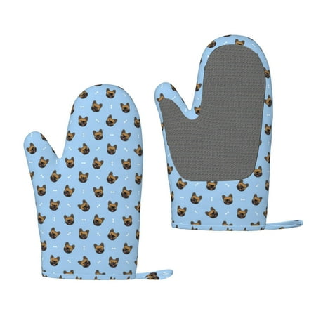 

Lafuoo french Bulldog Face Pattern Silicone Anti-Scalding Gloves Hanging Rope Gloves are Suitable for Kitchen Utensils for Kitchen Baking Cooking Outdoor Barbecue