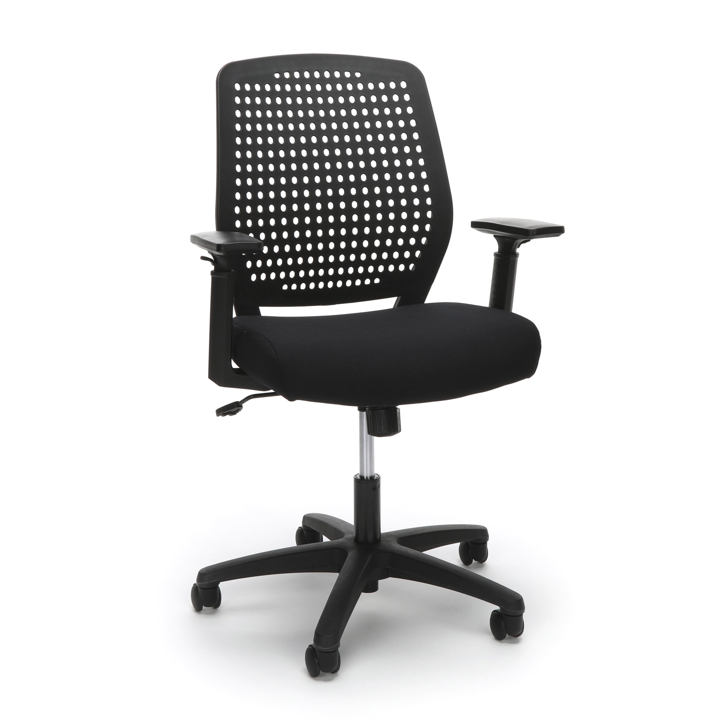 Armless Office Chair Black//Green Essentials Plastic Back Task Chair ESS-2050-BLK-GRN