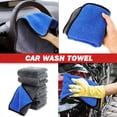 thumbnail image 4 of Microfiber Cleaning Cloth,Pack of 3 Quick Drying Towels (16x24 inch) +2 Pack Towels for Cleaning Auto Windows or Interior(12x12inch),Ultra Absorbent ,Washable,Blue&Grey, 4 of 4
