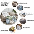 thumbnail image 6 of Fleece Blanket Thanksgiving Pumpkin Green Eucalyptus Leaf Blankets, Soft Cozy Warm Flannel Throw Blanket, Flower on White Blanket for Bed Couch Sofa,40x60In, 6 of 7