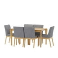 thumbnail image 3 of GDF Studio Ballantrae Wood and Fabric 7 Piece Dining Set, Natural Oak, Dark Gray, 3 of 10