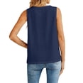 thumbnail image 4 of Womens Dressy Business Tank Tops V Neck Casual Cami Sleeveless Camisole Blouses Summer Basic Tank Shirt Dark Blue XL, 4 of 6