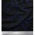 thumbnail image 1 of Soimoi Black Modal Satin Fabric Hello Text & Thread Art & Craft Print Fabric by the Yard 42 Inch Wide, 1 of 3