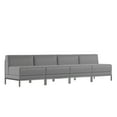 thumbnail image 2 of Emma + Oliver 4 Piece Gray LeatherSoft Modular Reception Lounge Set - Reception Bench, 2 of 9