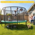 thumbnail image 4 of Mersco 12ft Pumpkin Trampoline for Kids and Adults, Outdoor Trampoline with Basketball Hoop Enclosure Net Storage Bag,Jumping Trampoline SPACE for Boys and Girls Birthday and Festival Gift,Green, 4 of 11