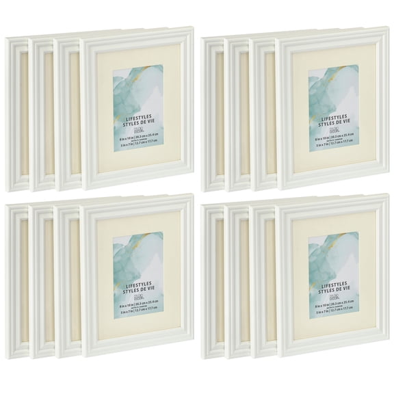 Studio Decor White 5" x 7" Frame with Mat, Lifestyles, 4 Packs: 4 ct. (16 total)