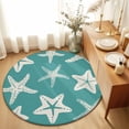 thumbnail image 2 of Round Area Rugs Collection 3 Ft, Turquoise Starfish Coastal Non-Slip Residential Carpet, Nautical Summer Ocean Abstract Art Indoor Crawling Mats Doormat Runner Rugs Play Mat for Bedroom, 2 of 9