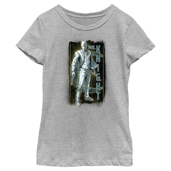 Girl's Marvel: Moon Knight Sketch Portrait of Mr. Knight Graphic Tee Athletic Heather X Small