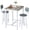 Gray, variant on MOOSENG Bar Table Set of 2, Bistro Kitchen Table Sets with 2 PU Leather Bar Stools, Wood Pub Bar Table Set for Breakfast Nook Small Space Restaurant, Round Table