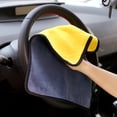 thumbnail image 3 of 2 piezas de tela de limpieza de microfibra de 600 g, toalla de limpieza especial para lavado de automóviles absorbente de trapo portátil de doble cara (amarillo y gris), 3 of 4
