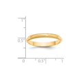 thumbnail image 2 of Bague de Mariage en Or Jaune 14k Solide Poli Demi-Rond Gravable 3mm Milgrain Demi-Rond Taille 7 Bijoux Cadeaux pour, 2 of 4