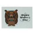 thumbnail image 1 of Saying Cutting Board, Happy Mothers Day Greeting with Cartoon Style Mom and Bears Hugging, Decorative Tempered Glass Cutting and Serving Board, Small Size, Black Brown Teal, by Ambesonne, 1 of 1