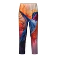 thumbnail image 2 of Gukieu Vibrant Hummingbird Watercolor Art Print Youth Home Trousers, Elastic Waistband with Pockets for Home and Outing, Suitable for Children Aged 5-16-Large, 2 of 6