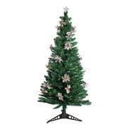 6 'Pré-éclairé en fibre optique mince arbre de Noël artificiel - Lumières multicolores