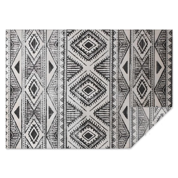 White Geometric Diamond Striped Pattern Rectangle Tablecloth 60"x84",Waterproof Polyester Rectangle Table Cloth, Wipeable Spillproof Polyester Tablecloth for Dining, Camping, Indoor and Outdoor