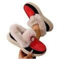 thumbnail image 4 of Dasayo Boots for Women Red Snow Ankle Ski Winter Bow Non Slip Furry Booties Womens Shoes 43, 4 of 7