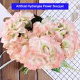 thumbnail image 2 of 5 cabezas decorativas flores artificiales ramo de hortensias falsas decoración de jardín boda rosa claro, 2 of 8