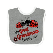 Inktastic My Great Grandma Loves Me with Cute Ladybugs Boys or Girls Baby Bib