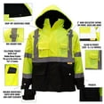 thumbnail image 5 of Men's Ansi Class 3 High Visibility Safety Bomber Jacket With Zipper, PVC Pocket, Black Bottom,Lime/J8512-5XL, 5 of 7