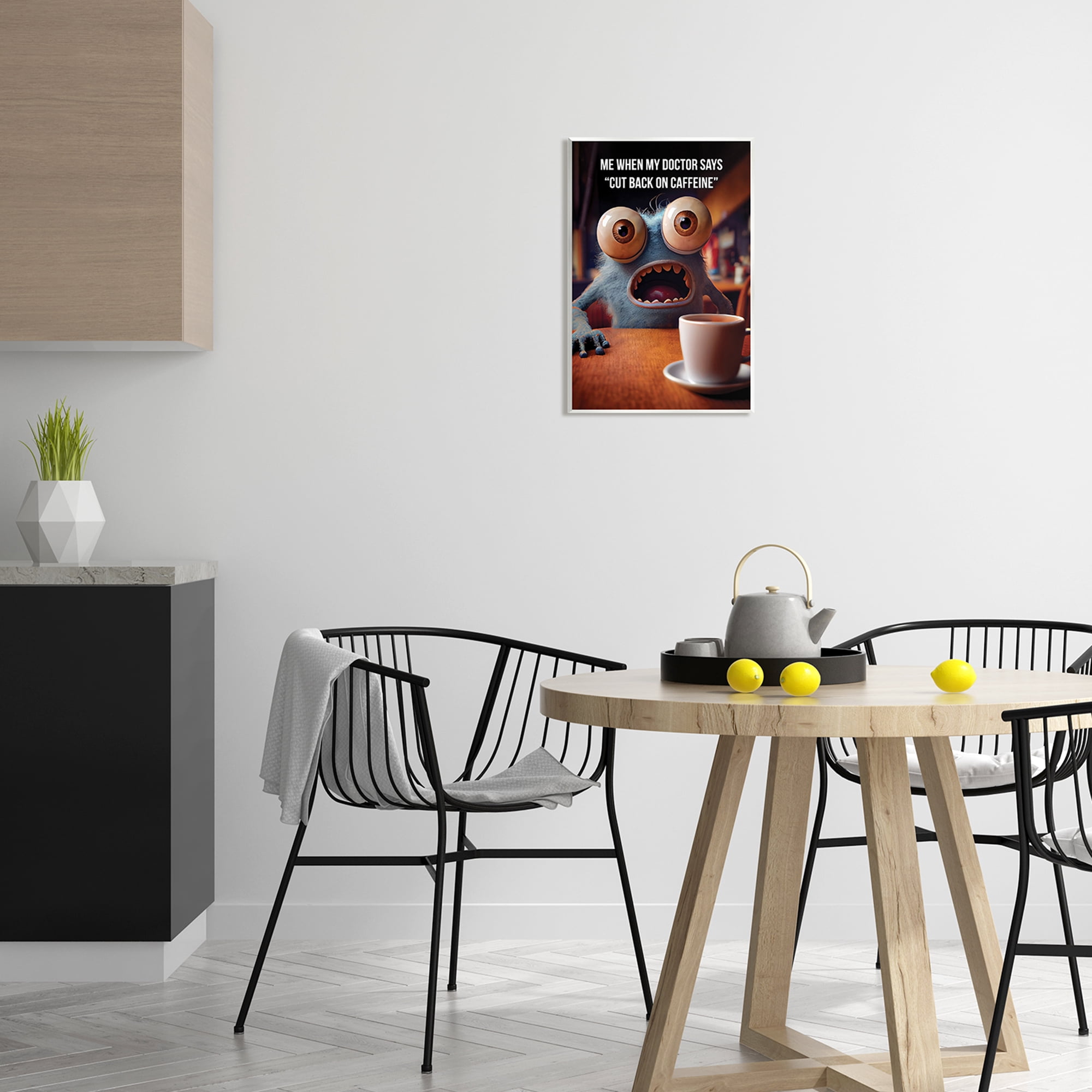 Stupell Industries Monster & Coffee Phrase Food & Beverage Painting Unframed Art Print Wall Art, 13 x 19