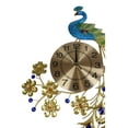 thumbnail image 2 of 35"H Large Peacock Bird Iris Train Colorful Gold Plated Metal Analog Wall Clock, 2 of 7