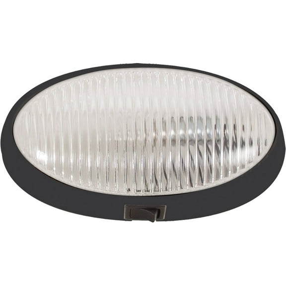 Optronics RVPL7CBP - RVPL7 Series Oval Clear Lens Black Case Incandescent Porch/Utility Light With Switch