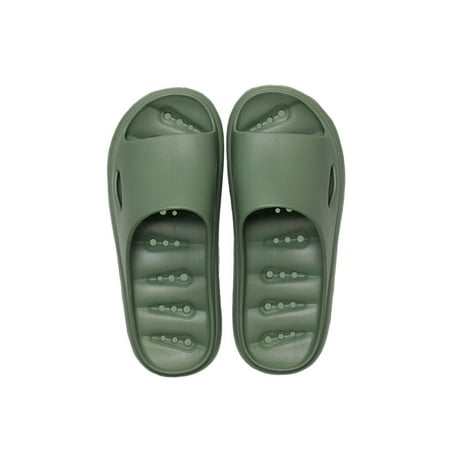 

Eloshman Men Slide Sandals Comfort Flat Sandal Beach Slides House Non-slip Slip On Shower Slippers Lightweight Green US 9-10 Men