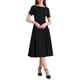 thumbnail image 1 of Vestidos de cuello barco para mujer INSPIRE CHIC 2025, vestido midi de corte A para ocasiones elegantes y casuales, L negro, 1 of 4