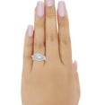 thumbnail image 4 of Three Piece Round Band Ring Bridal Set CZ 925 Sterling Silver Size 8, 4 of 4