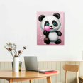 thumbnail image 2 of PIKWEEK Cute Panda Bubble Gum Art Pink Canvas Print Animal Print Black and White Wall Art Home Decoration Nursery Room Kids Room Decor Ready to Hang-%100 in The USA-  16x20 in, 2 of 4