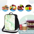 thumbnail image 4 of Honeii Green And Gold Abstract Marble Print Insulated Lunch Bag, Reusable Lunch Box for Adult, Leakproof Cooler Bag for Work Office Travel Picnic, 4 of 7