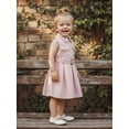 thumbnail image 4 of BemeyourBBs Toddler Baby Girl Safari Dress Kids Little Baby Girls Safari Outfit Lapel Sleeveless Front Pockets Button Down Pleated Dress with Belt Spring Summer Fall Clothes, 4 of 9