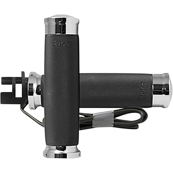 Avon Chrome/Black Contour Heated 1" Grips for Indians (IN-S-CC-85-C-H)