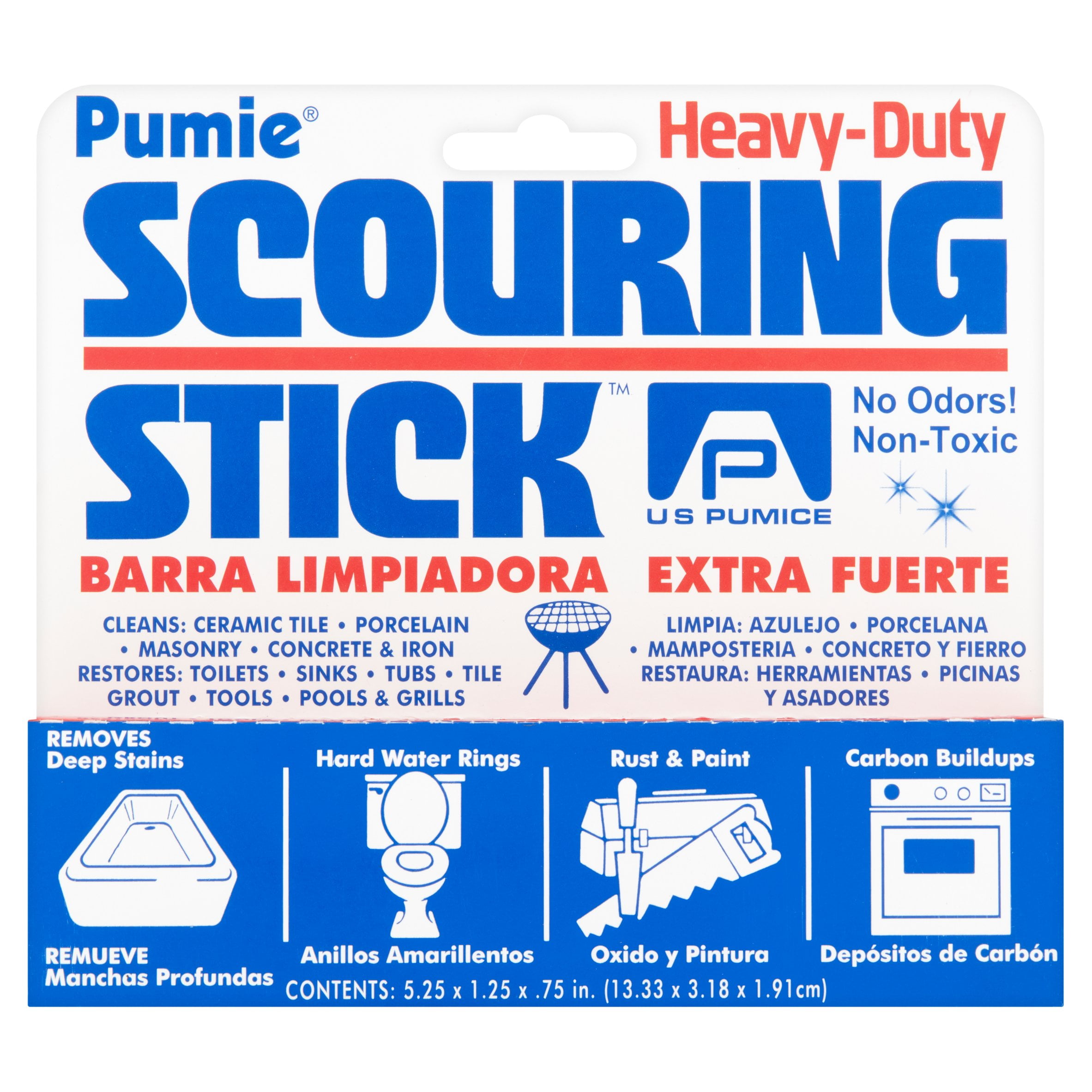 Pumie Scouring Stick, non toxic, removes hard stains, hand held.