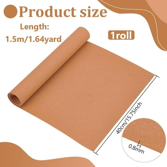 59x15.7inch Leather Stiffener Roll Sandy Brown Bag Stiffener PVC Leather Roll for Leather Bag Liner Craft DIY 0.8mm Thick