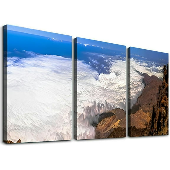 SHANXI View Panoramic-Seascape Photo Metal Wall Art 12"x16"x3pcs