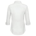 thumbnail image 2 of Made by Johnny Women's 3/4 Sleeve Tailored Button Down Shirts L BRIGHT_WHITE, 2 of 6