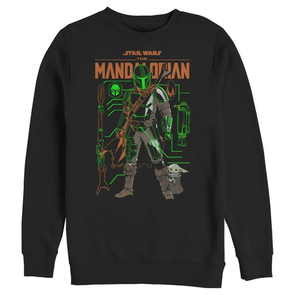 Men's Star Wars: The Mandalorian Duo Schematics Sweatshirt Black 2X Large