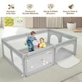 thumbnail image 5 of Gymax Baby Playpen Extra-Large Safety Baby Fence w/ Ocean Balls & Rings Light Grey, 5 of 10