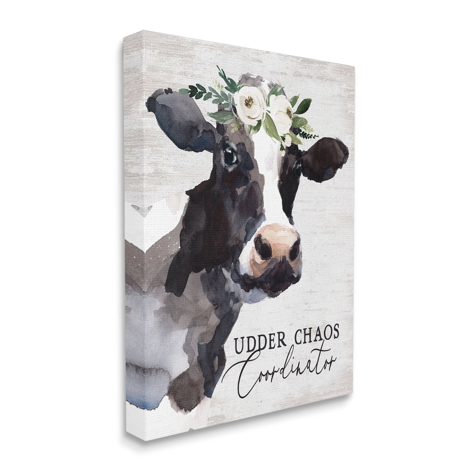 Stupell Industries Udder Chaos Coordinator Phrase Animals & Insects Painting Gallery Wrapped Canvas Print Wall Art, 30 x 40