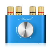Nobsound Mini Bluetooth 5.0 Power Amplifier, Stereo Hi-Fi Digital Amp 2.0 Channel 50W×2 with AUX/USB/Bluetooth Input, Wireless Audio Receiver (Blue)
