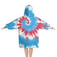 thumbnail image 2 of Colorful Tie Dye Mandala Pattern Blanket Hoodies for Kids 6-13YR Oversize Wearable Blanket Hoodies for Boys Girls Teens, 2 of 7