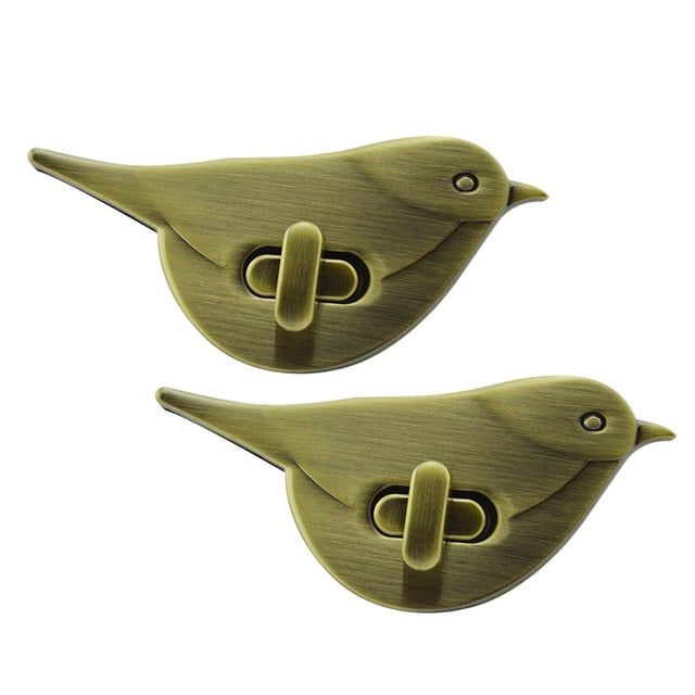 EeaseMX 2 cierres con diseño de pájaro para monederos, bolsos, carteras, etc. (bronce)